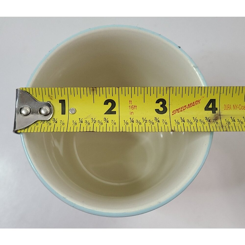 Rae Dunn 4pc Polka Dot Fork Knife Spoon Utensil Jars & Platter Blue Green Yellow - Picture 11 of 15